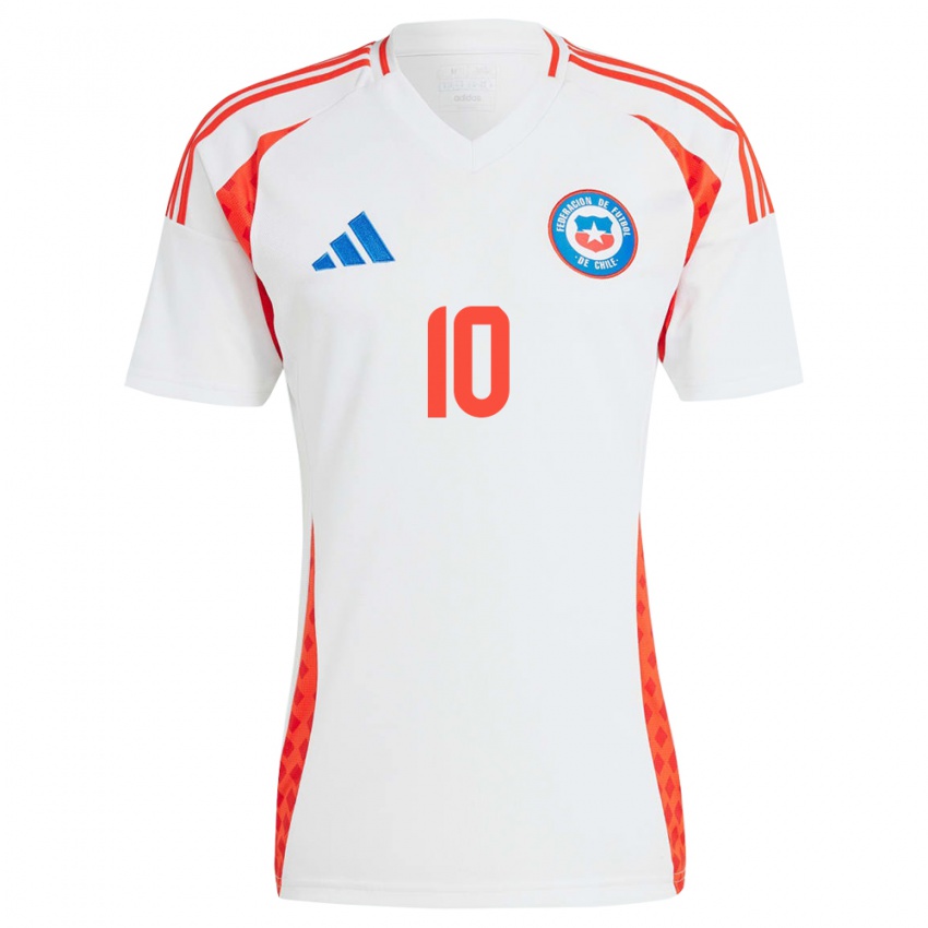 Mænd Chile Alexis Sánchez #10 Hvid Udebane Spillertrøjer 24-26 Trøje T-Shirt