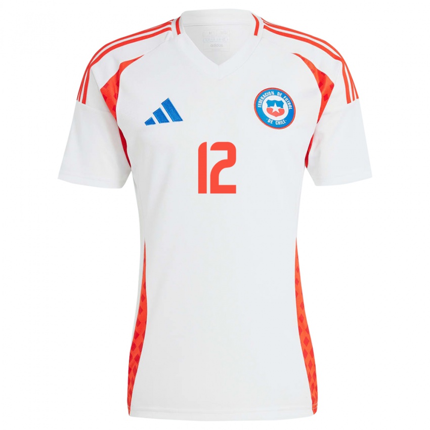 Mænd Chile Gabriela Bórquez #12 Hvid Udebane Spillertrøjer 24-26 Trøje T-Shirt