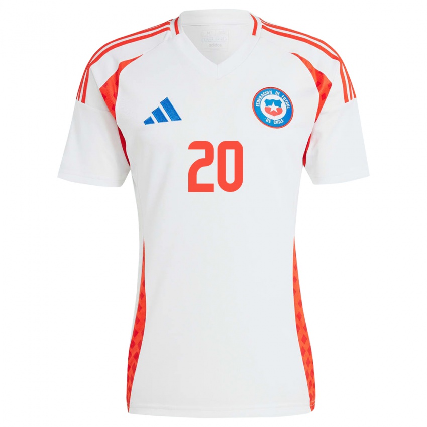 Mænd Chile Damián Pizarro #20 Hvid Udebane Spillertrøjer 24-26 Trøje T-Shirt