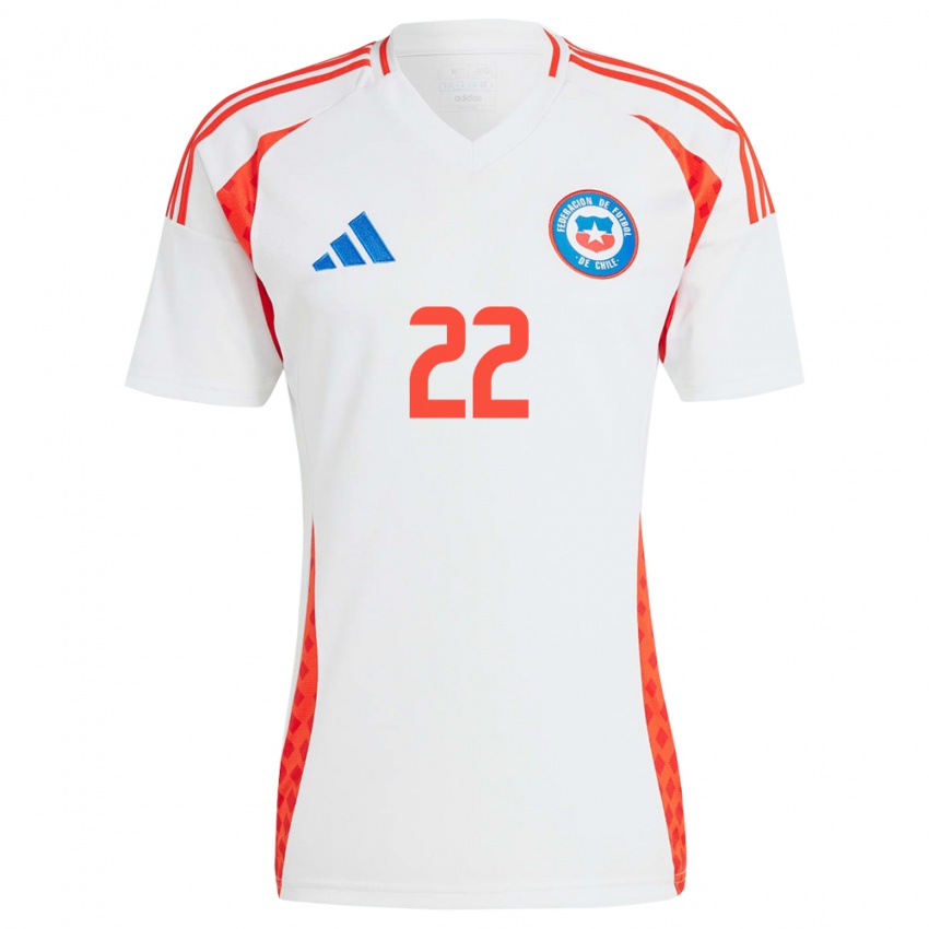 Mænd Chile Diego Vargas #22 Hvid Udebane Spillertrøjer 24-26 Trøje T-Shirt