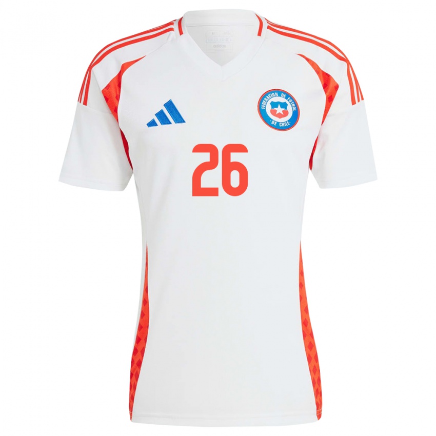 Mænd Chile Nicolás Fernández #26 Hvid Udebane Spillertrøjer 24-26 Trøje T-Shirt