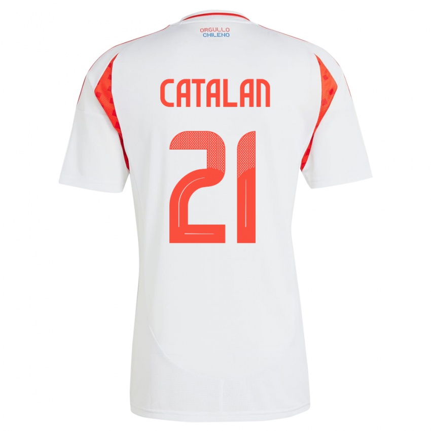 Mænd Chile Matías Catalán #21 Hvid Udebane Spillertrøjer 24-26 Trøje T-Shirt