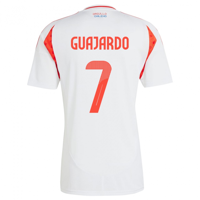 Mænd Chile Paolo Guajardo #7 Hvid Udebane Spillertrøjer 24-26 Trøje T-Shirt