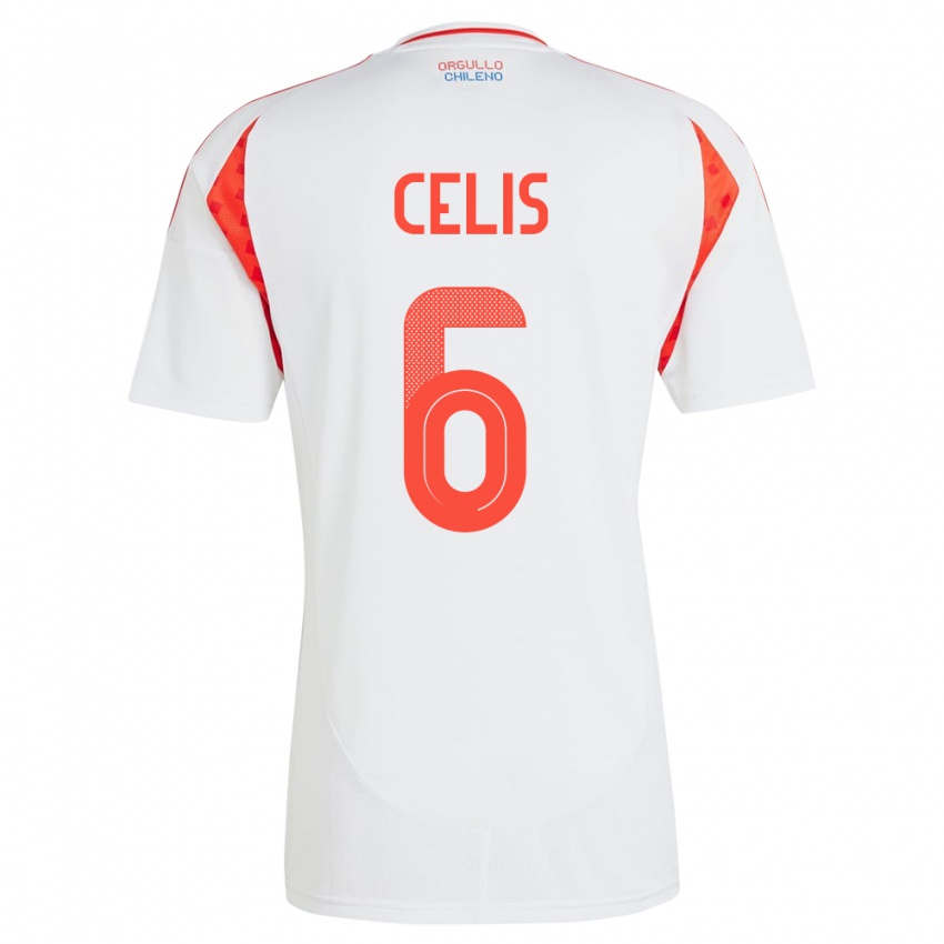 Mænd Chile Milovan Celis #6 Hvid Udebane Spillertrøjer 24-26 Trøje T-Shirt