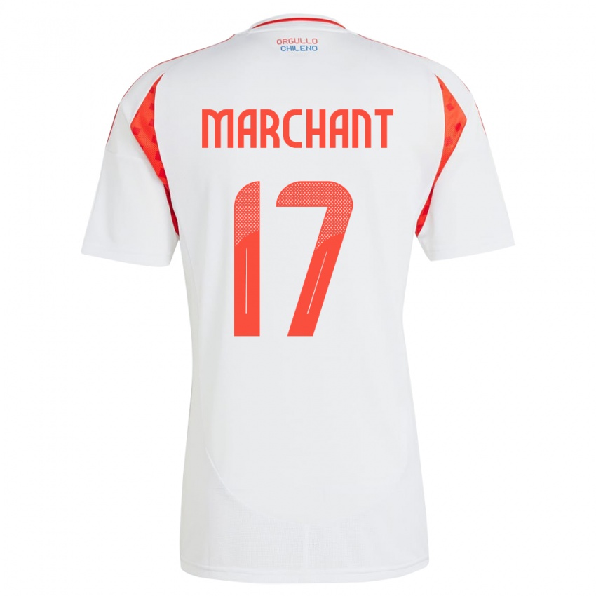 Mænd Chile Francisco Marchant #17 Hvid Udebane Spillertrøjer 24-26 Trøje T-Shirt