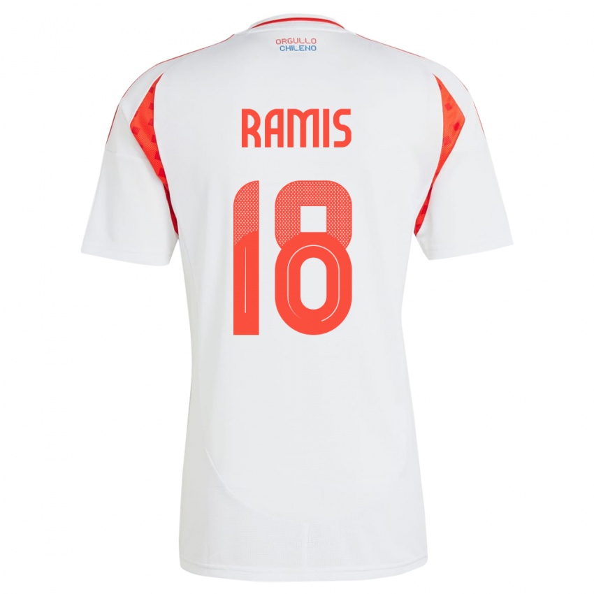 Mænd Chile Oliver Ramis #18 Hvid Udebane Spillertrøjer 24-26 Trøje T-Shirt