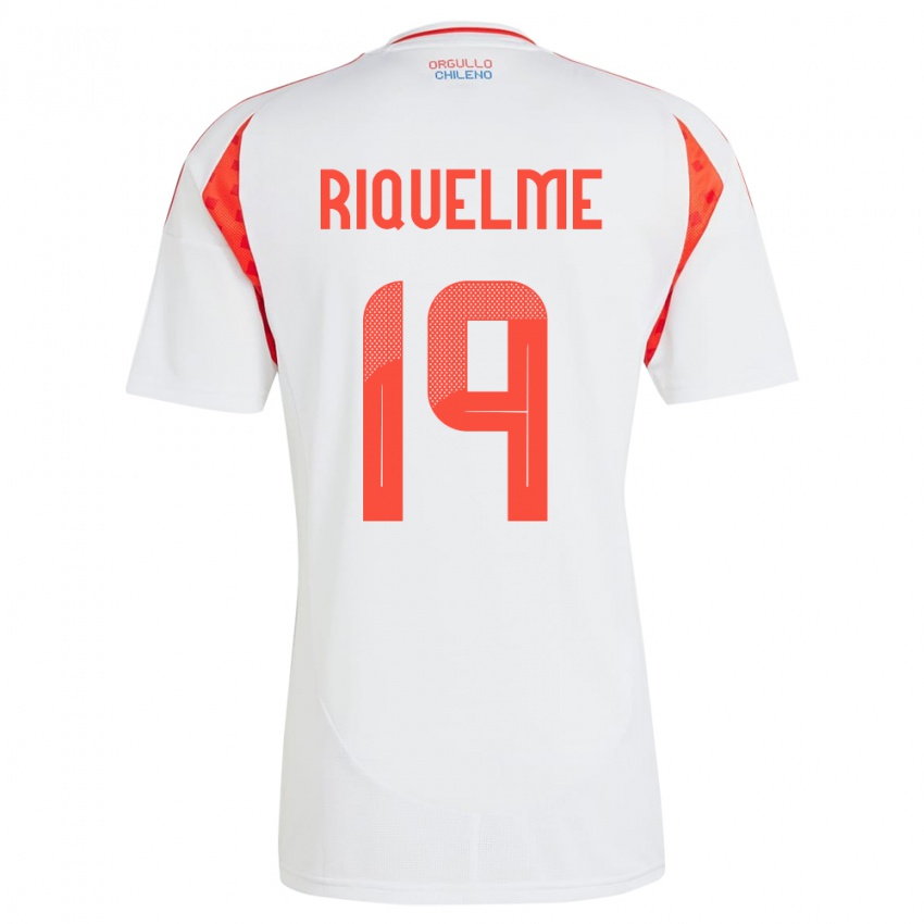 Mænd Chile Benjamín Riquelme #19 Hvid Udebane Spillertrøjer 24-26 Trøje T-Shirt