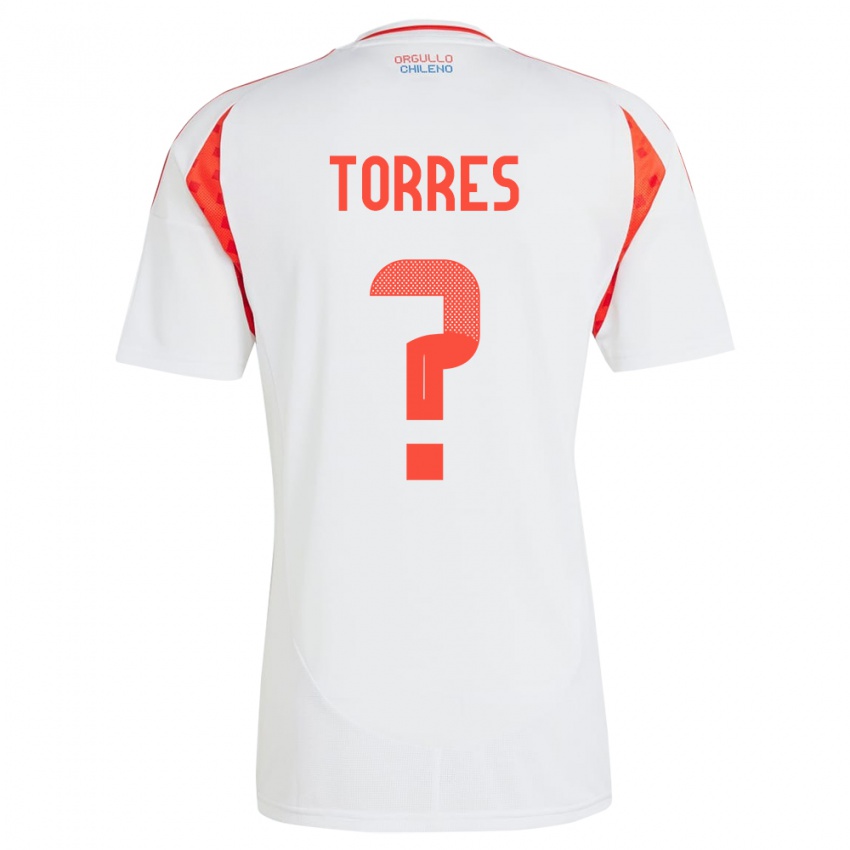 Mænd Chile Bruno Torres #0 Hvid Udebane Spillertrøjer 24-26 Trøje T-Shirt