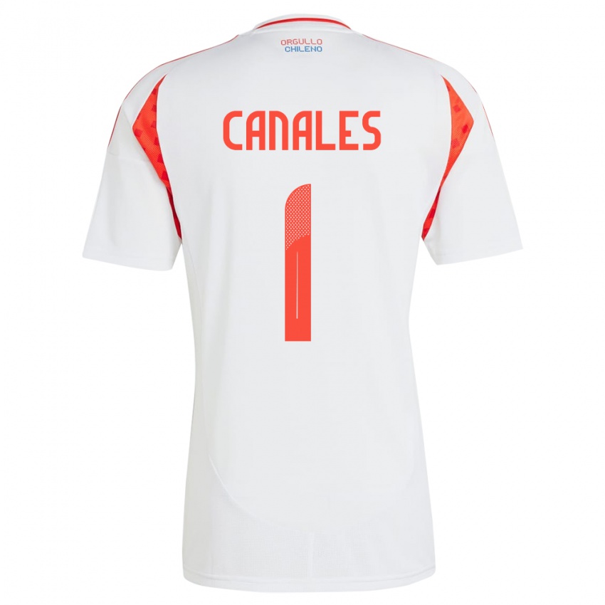 Mænd Chile Antonia Canales #1 Hvid Udebane Spillertrøjer 24-26 Trøje T-Shirt