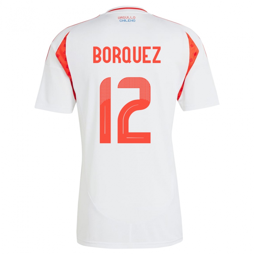 Mænd Chile Gabriela Bórquez #12 Hvid Udebane Spillertrøjer 24-26 Trøje T-Shirt