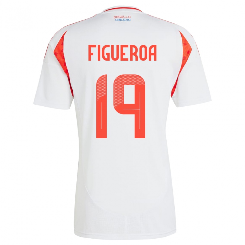 Mænd Chile Catalina Figueroa #19 Hvid Udebane Spillertrøjer 24-26 Trøje T-Shirt