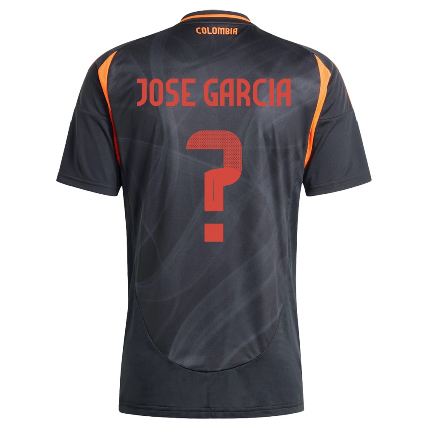 Mænd Colombia José García #0 Sort Udebane Spillertrøjer 24-26 Trøje T-Shirt