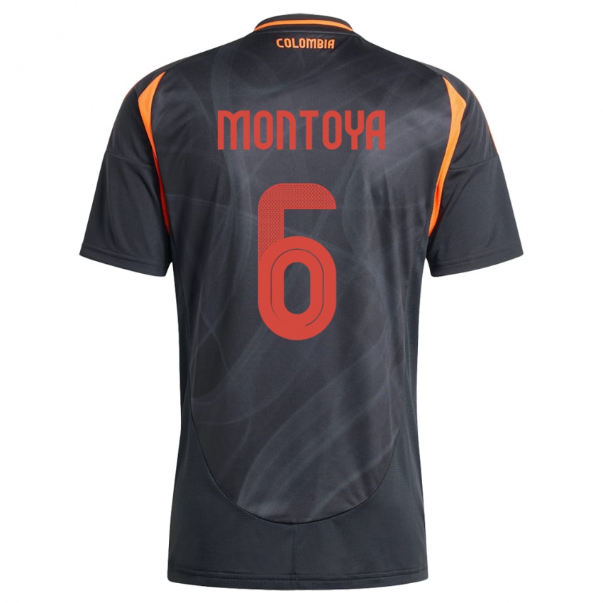 Mænd Colombia Daniela Montoya #6 Sort Udebane Spillertrøjer 24-26 Trøje T-Shirt