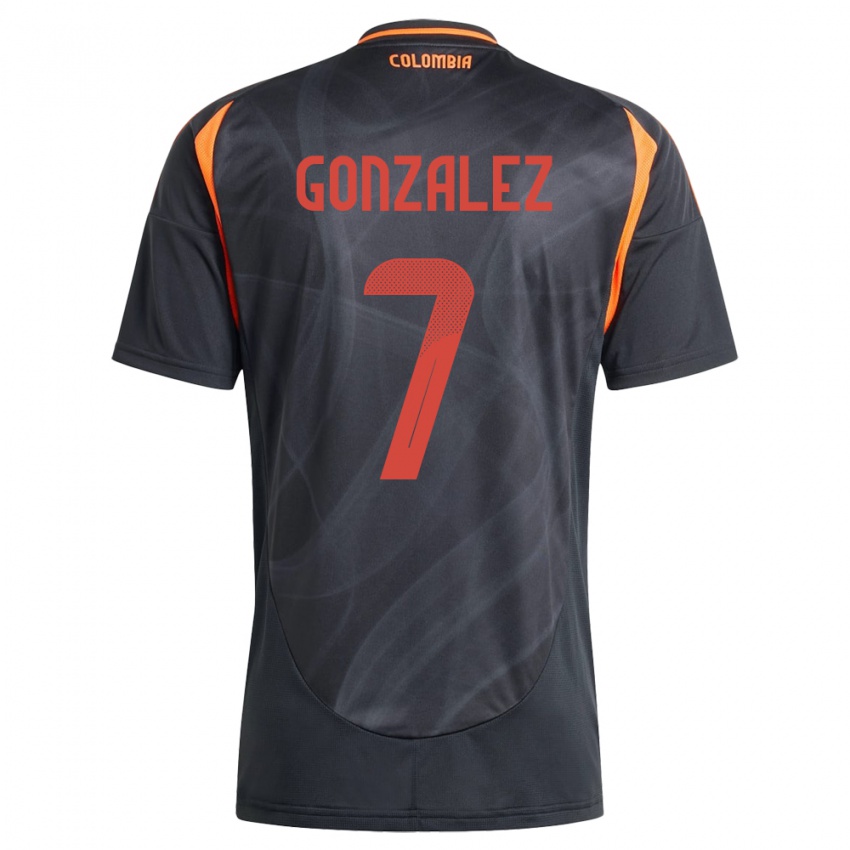 Mænd Colombia Celis González #7 Sort Udebane Spillertrøjer 24-26 Trøje T-Shirt