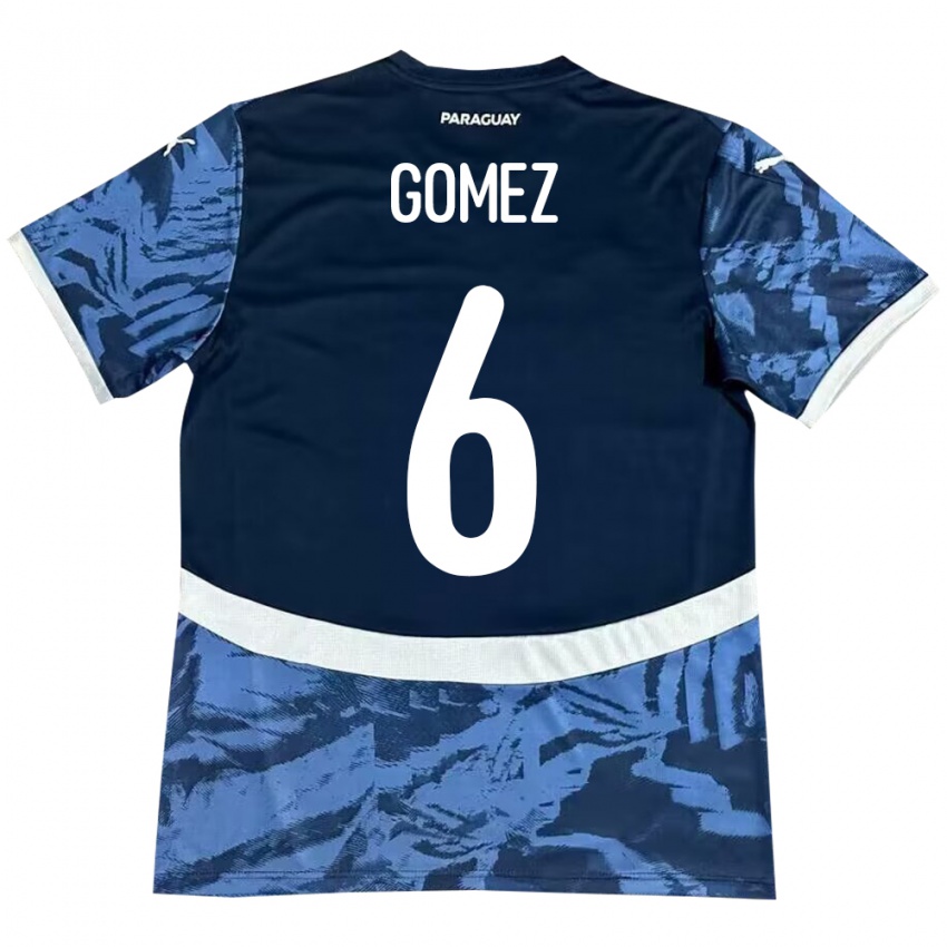 Mænd Paraguay Marcos Gómez #6 Blå Udebane Spillertrøjer 24-26 Trøje T-Shirt