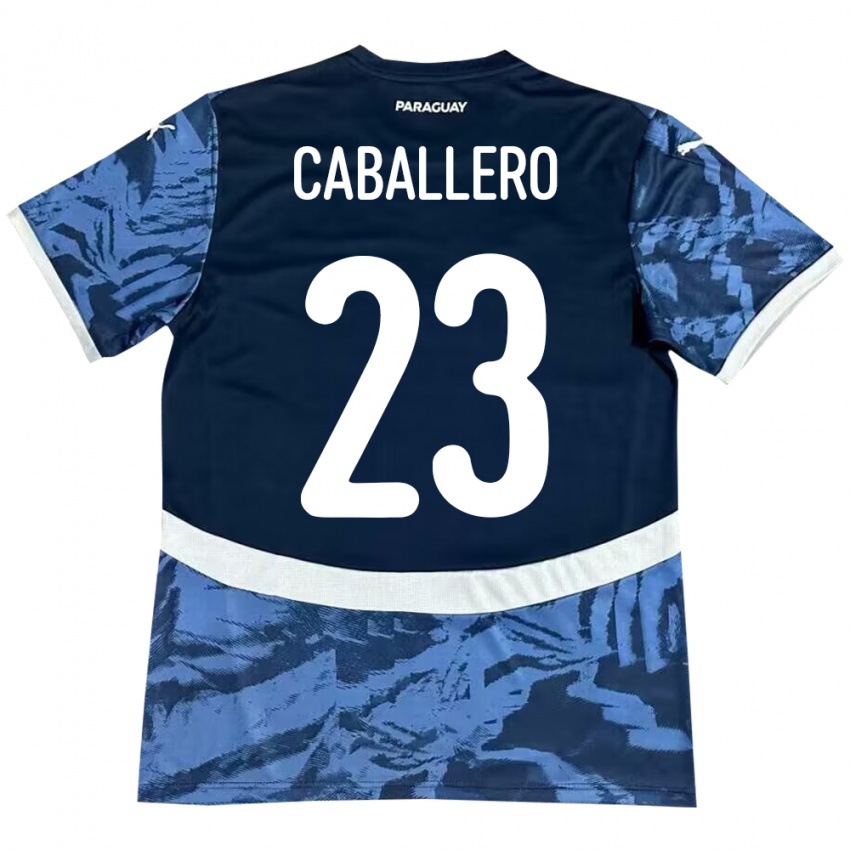 Mænd Paraguay Tiago Caballero #23 Blå Udebane Spillertrøjer 24-26 Trøje T-Shirt