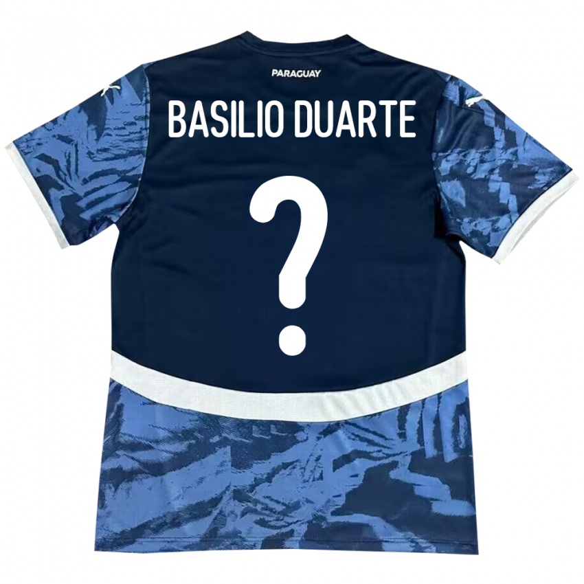 Mænd Paraguay Basilio Duarte #0 Blå Udebane Spillertrøjer 24-26 Trøje T-Shirt
