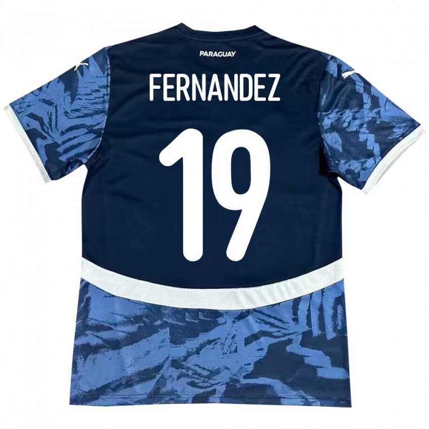 Mænd Paraguay Rebeca Fernández #19 Blå Udebane Spillertrøjer 24-26 Trøje T-Shirt