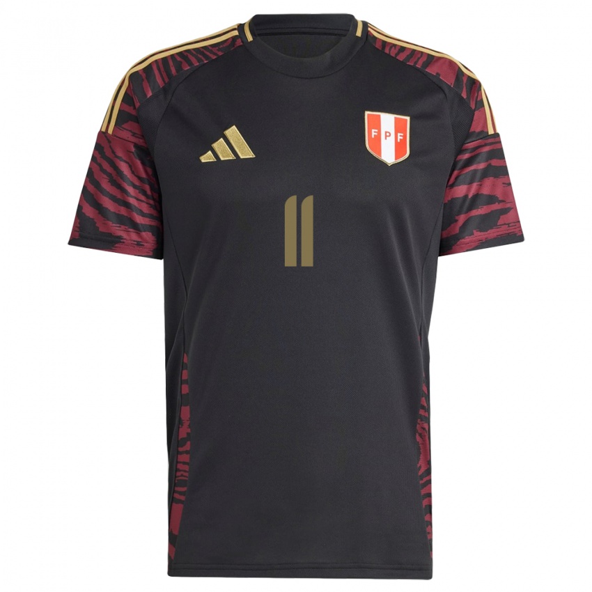 Mænd Peru Bryan Reyna #11 Sort Udebane Spillertrøjer 24-26 Trøje T-Shirt