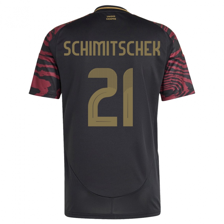 Mænd Peru Ian Schimitschek #21 Sort Udebane Spillertrøjer 24-26 Trøje T-Shirt