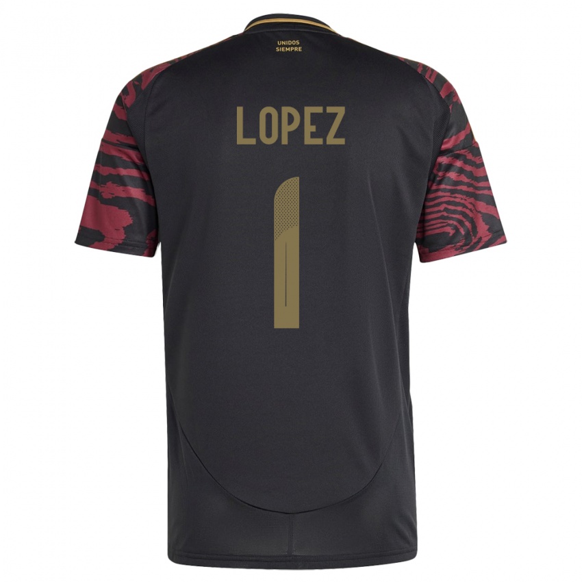 Mænd Peru Karla Lopez #1 Sort Udebane Spillertrøjer 24-26 Trøje T-Shirt