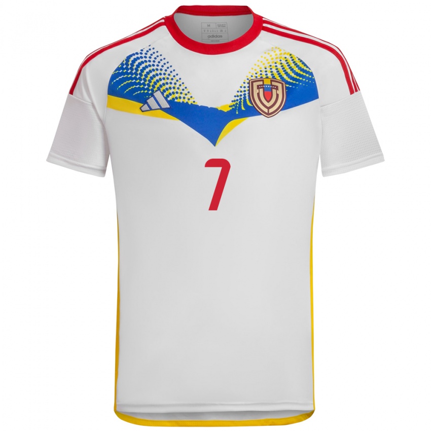 Mænd Venezuela Leenhan Romero #7 Hvid Udebane Spillertrøjer 24-26 Trøje T-Shirt