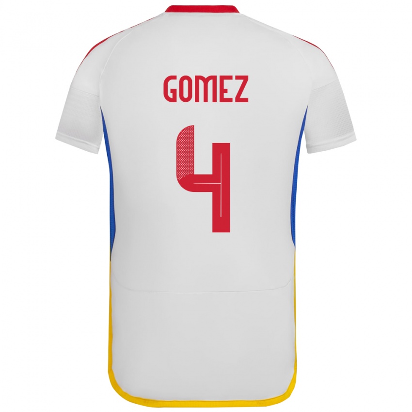 Mænd Venezuela Santiago Gómez #4 Hvid Udebane Spillertrøjer 24-26 Trøje T-Shirt