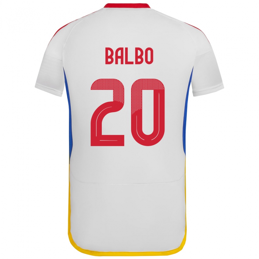 Mænd Venezuela Luis Balbo #20 Hvid Udebane Spillertrøjer 24-26 Trøje T-Shirt