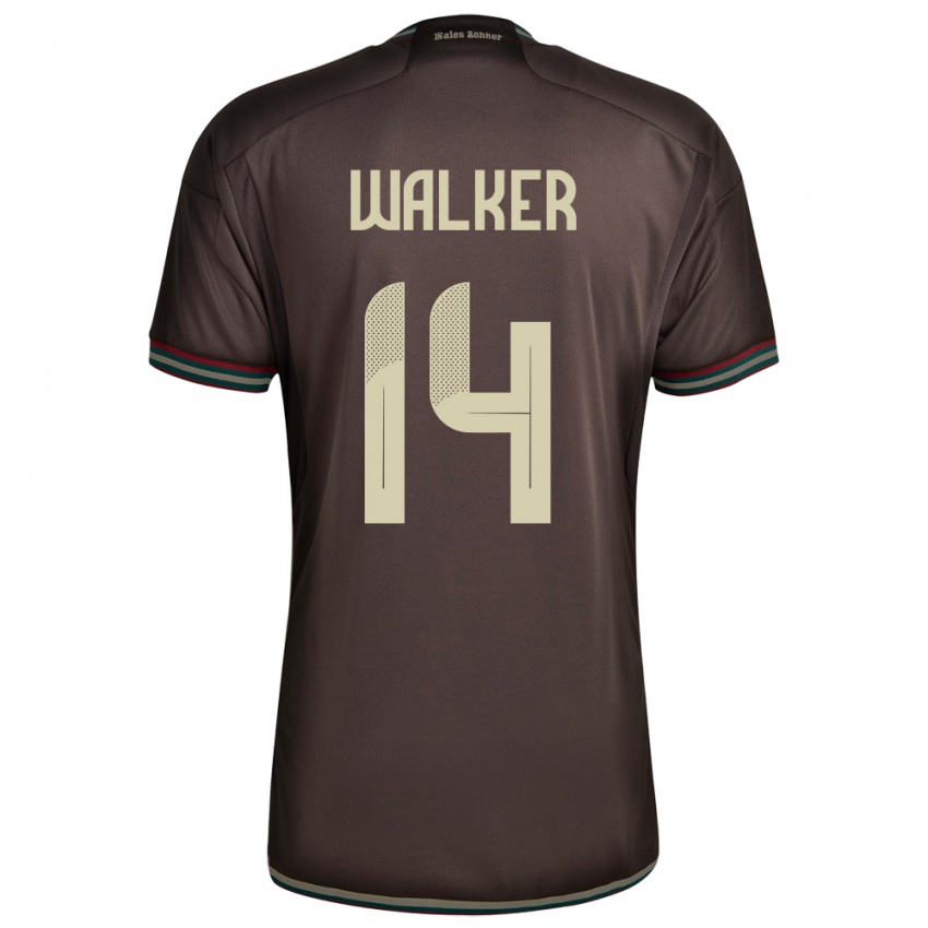 Mænd Jamaica Ricshya Walker #14 Nat Brun Udebane Spillertrøjer 24-26 Trøje T-Shirt