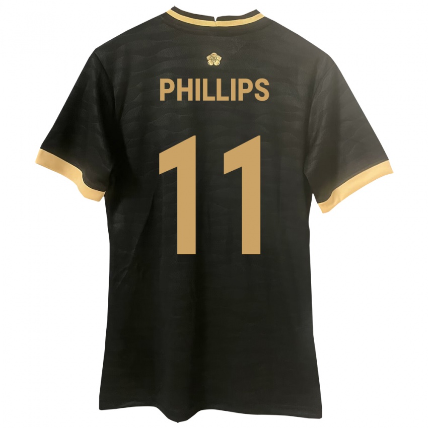 Mænd Panama Ricardo Phillips #11 Sort Udebane Spillertrøjer 24-26 Trøje T-Shirt