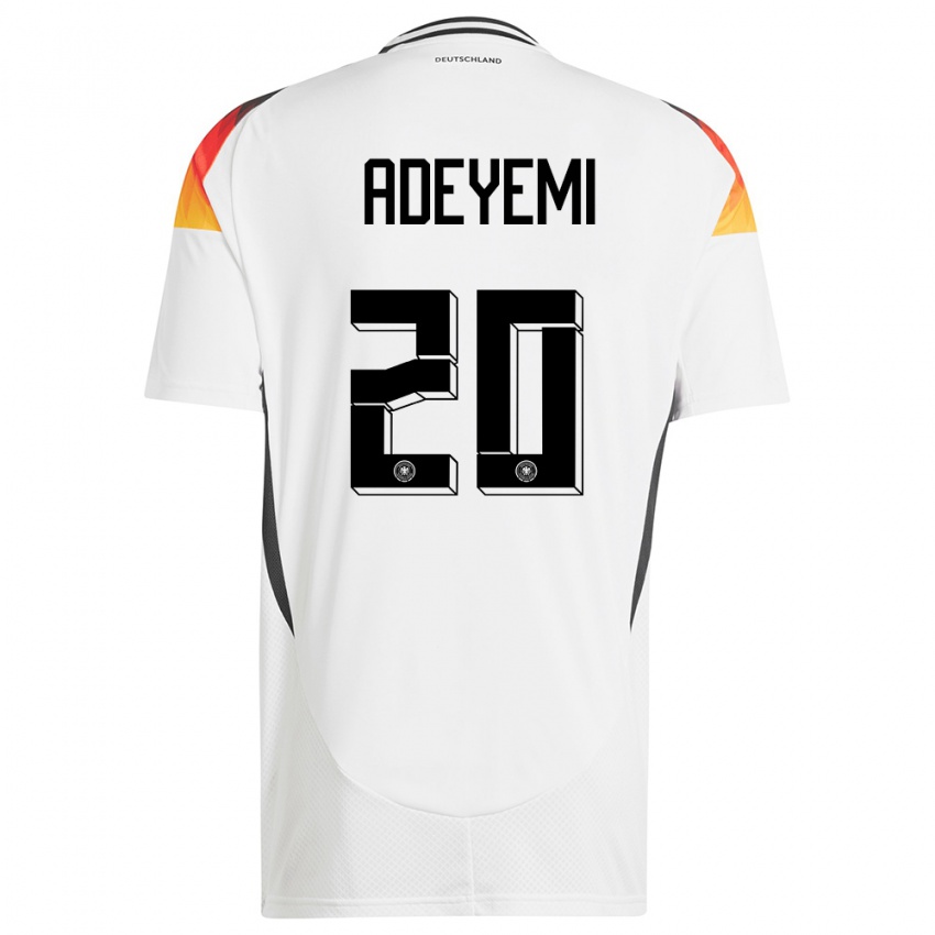 Kvinder Tyskland Karim Adeyemi #20 Hvid Hjemmebane Spillertrøjer 24-26 Trøje T-Shirt