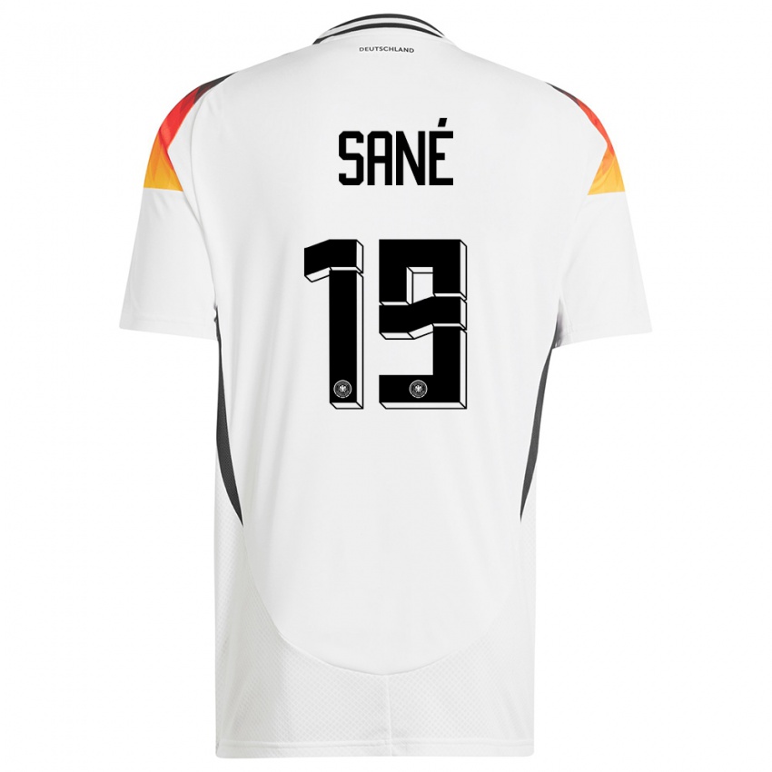 Kvinder Tyskland Leroy Sane #19 Hvid Hjemmebane Spillertrøjer 24-26 Trøje T-Shirt