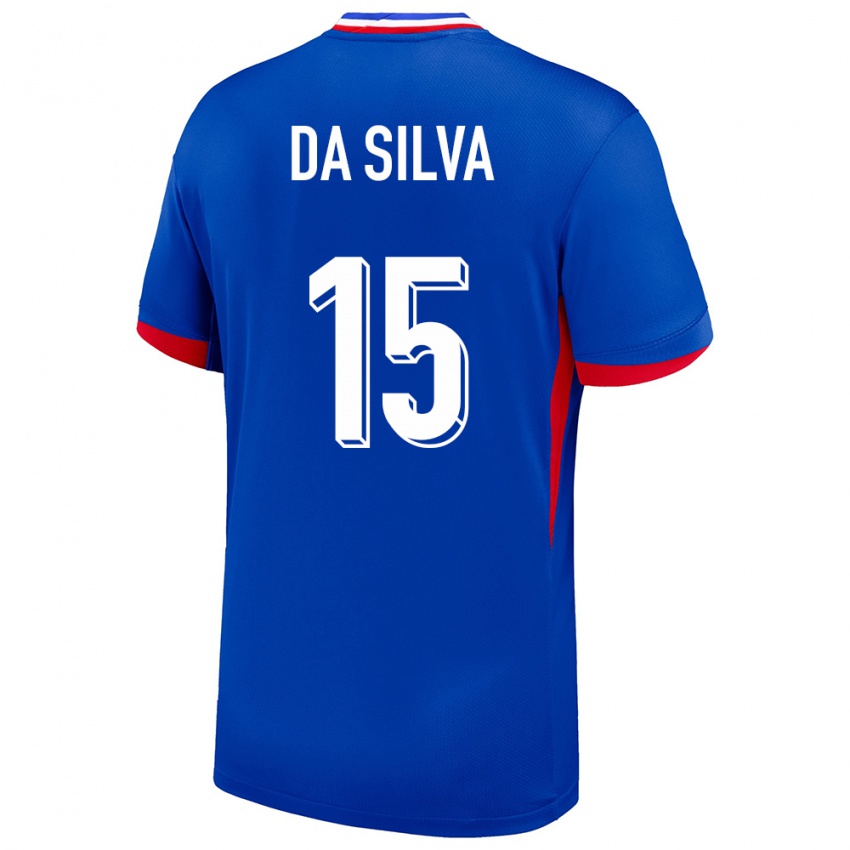 Kvinder Frankrig Florent Da Silva #15 Blå Hjemmebane Spillertrøjer 24-26 Trøje T-Shirt