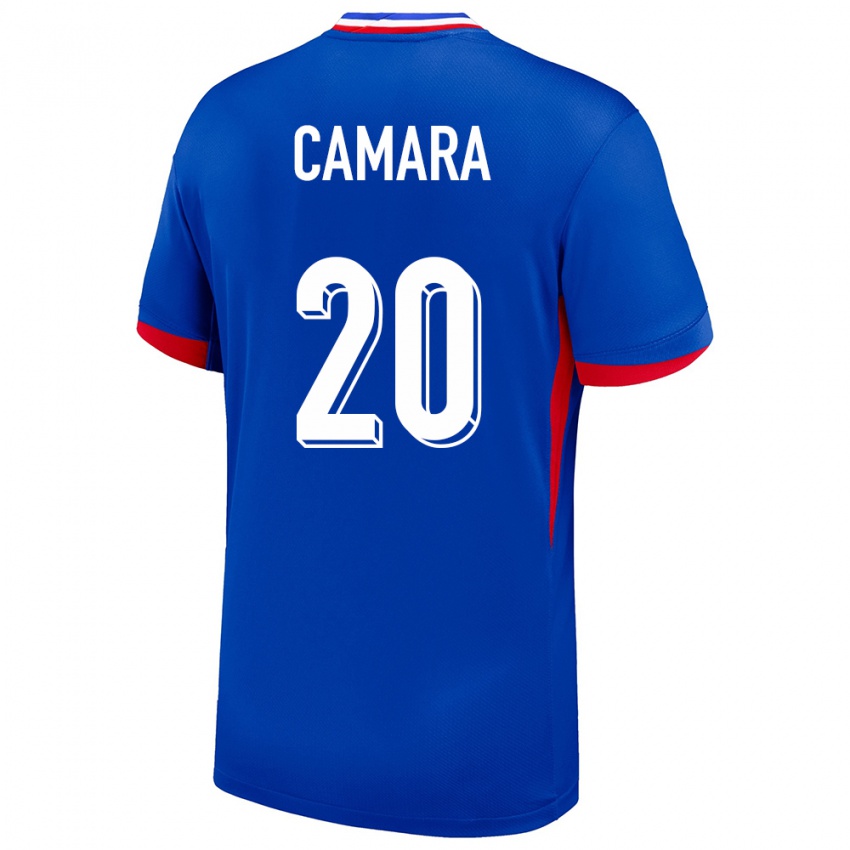 Kvinder Frankrig Ousmane Camara #20 Blå Hjemmebane Spillertrøjer 24-26 Trøje T-Shirt