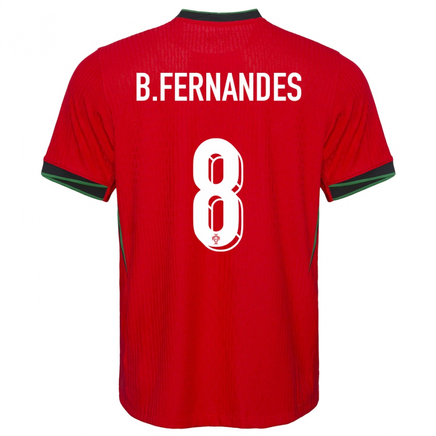 Kvinder Portugal Bruno Fernandes #8 Rød Hjemmebane Spillertrøjer 24-26 Trøje T-Shirt