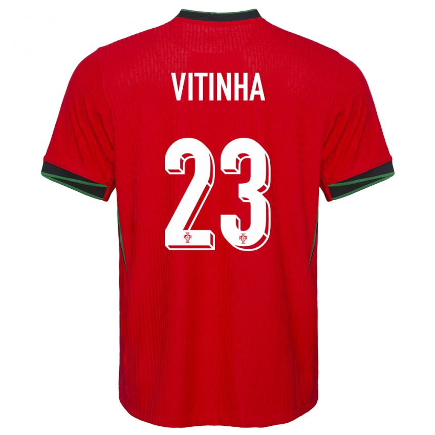 Kvinder Portugal Vitinha #23 Rød Hjemmebane Spillertrøjer 24-26 Trøje T-Shirt