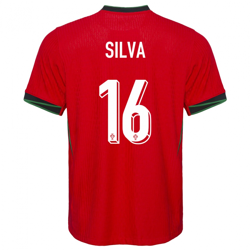 Kvinder Portugal Diana Silva #16 Rød Hjemmebane Spillertrøjer 24-26 Trøje T-Shirt