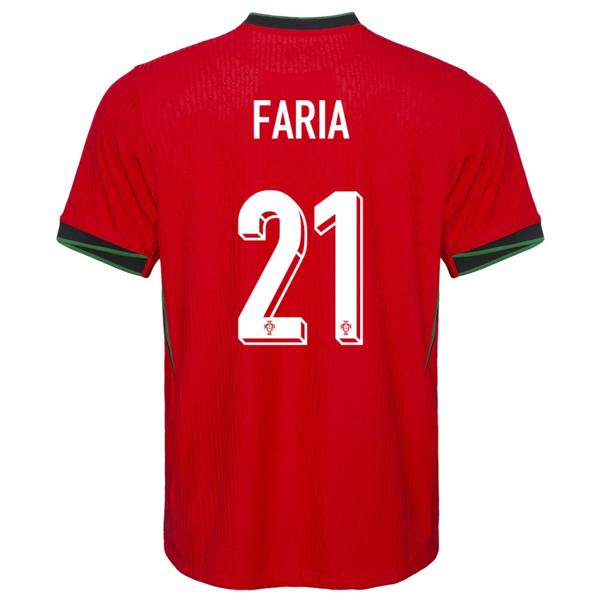 Kvinder Portugal Andreia Faria #21 Rød Hjemmebane Spillertrøjer 24-26 Trøje T-Shirt