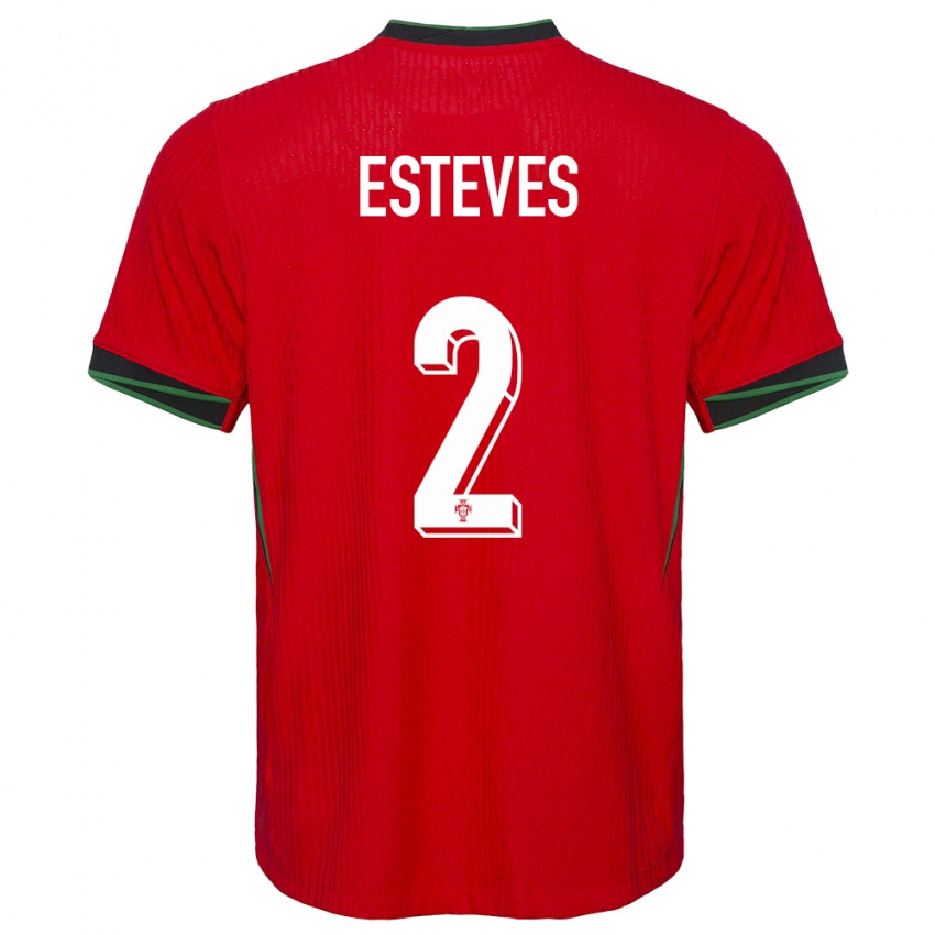Kvinder Portugal Goncalo Esteves #2 Rød Hjemmebane Spillertrøjer 24-26 Trøje T-Shirt