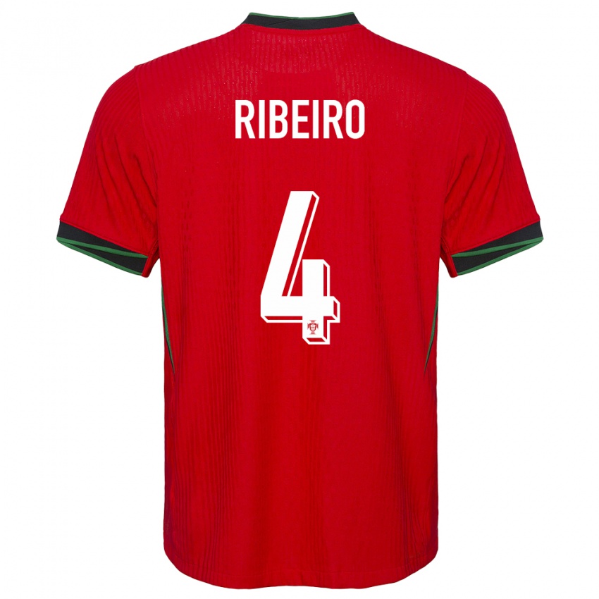 Kvinder Portugal Ricardo Ribeiro #4 Rød Hjemmebane Spillertrøjer 24-26 Trøje T-Shirt