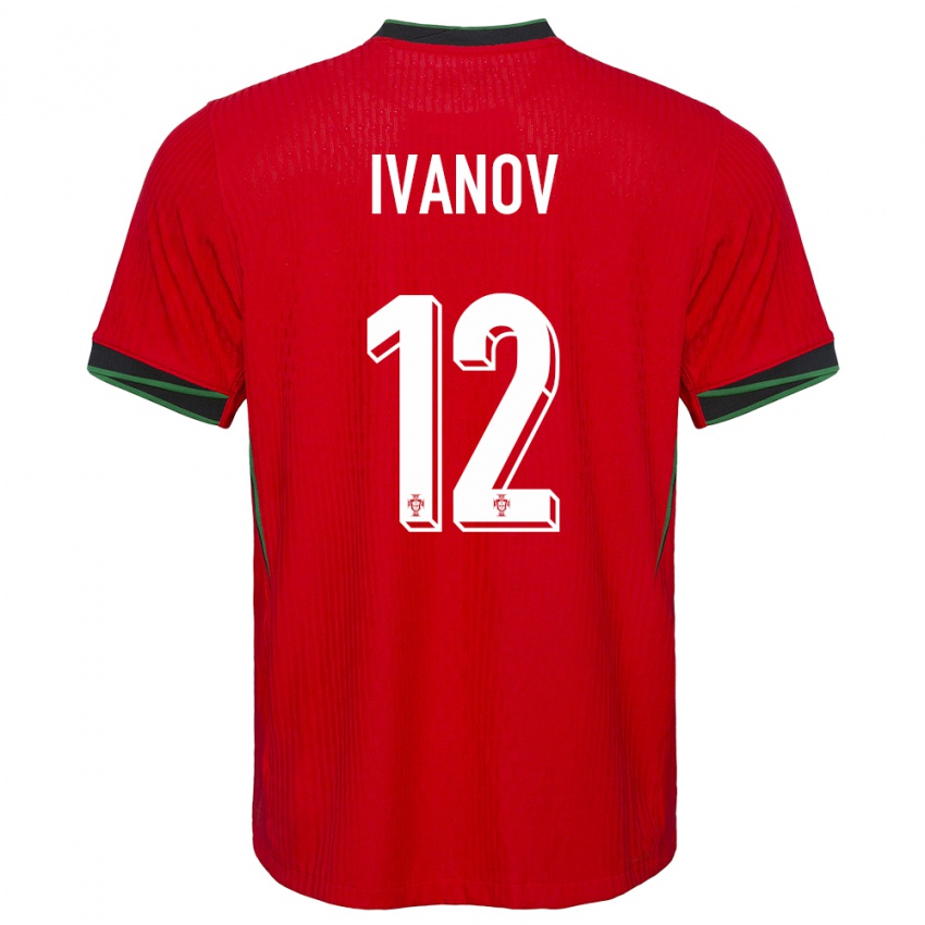 Kvinder Portugal David Ivanov #12 Rød Hjemmebane Spillertrøjer 24-26 Trøje T-Shirt