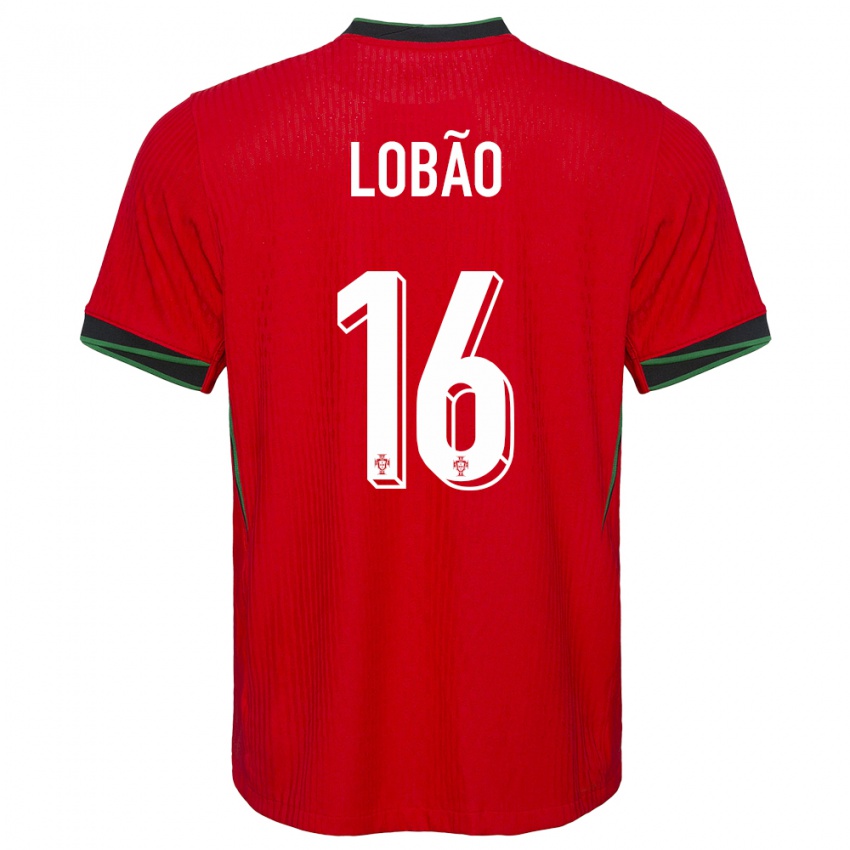 Kvinder Portugal Diogo Lobao #16 Rød Hjemmebane Spillertrøjer 24-26 Trøje T-Shirt