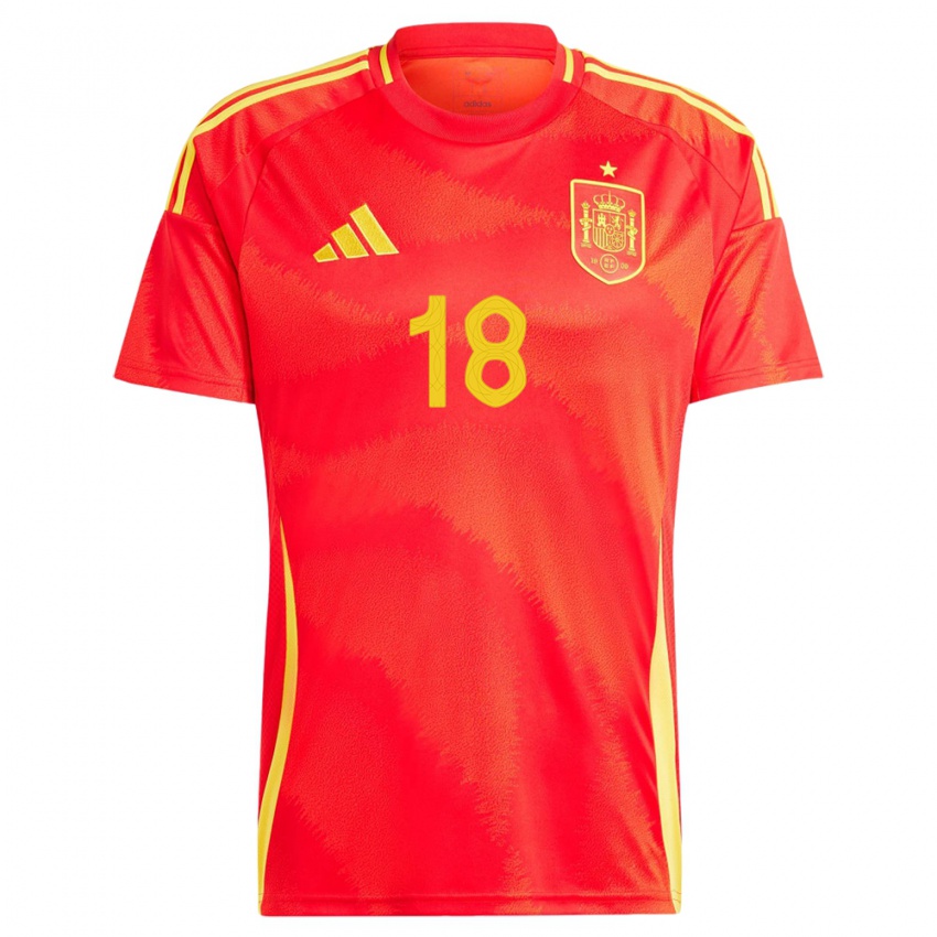 Kvinder Spanien Rodrigo Mendoza #18 Rød Hjemmebane Spillertrøjer 24-26 Trøje T-Shirt