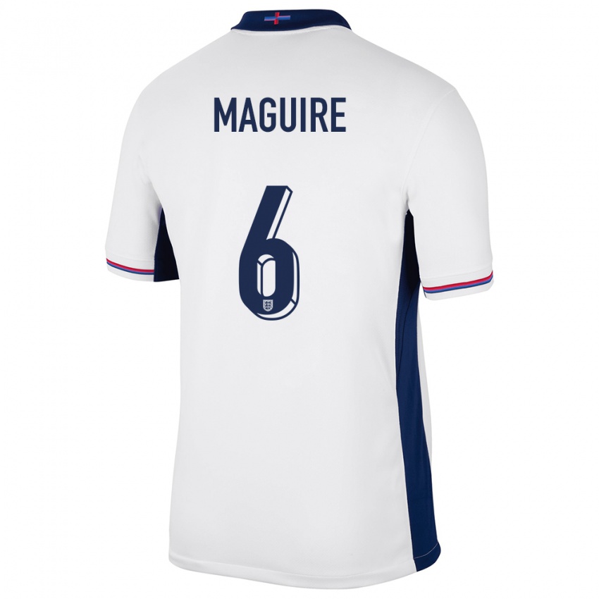 Kvinder England Harry Maguire #6 Hvid Hjemmebane Spillertrøjer 24-26 Trøje T-Shirt