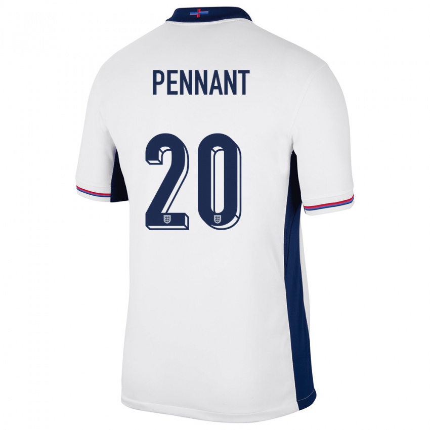 Kvinder England Kian Pennant #20 Hvid Hjemmebane Spillertrøjer 24-26 Trøje T-Shirt