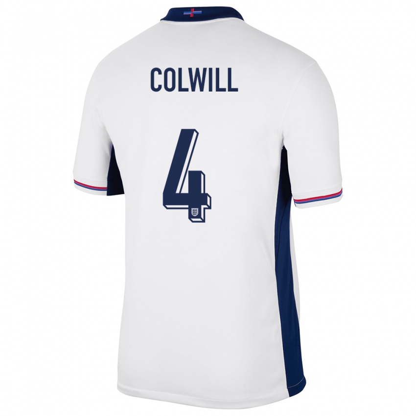 Kvinder England Levi Colwill #4 Hvid Hjemmebane Spillertrøjer 24-26 Trøje T-Shirt