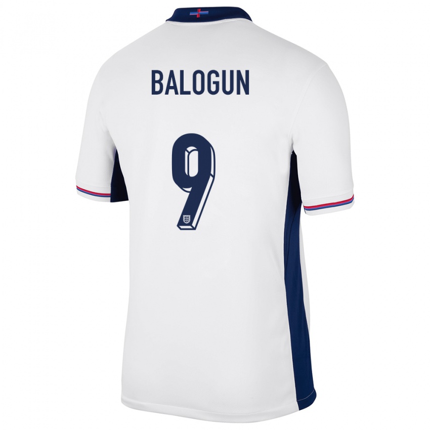 Kvinder England Folarin Balogun #9 Hvid Hjemmebane Spillertrøjer 24-26 Trøje T-Shirt