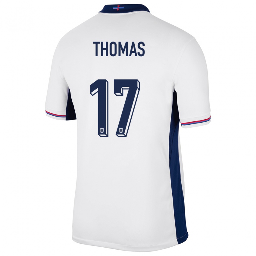 Kvinder England Luke Thomas #17 Hvid Hjemmebane Spillertrøjer 24-26 Trøje T-Shirt