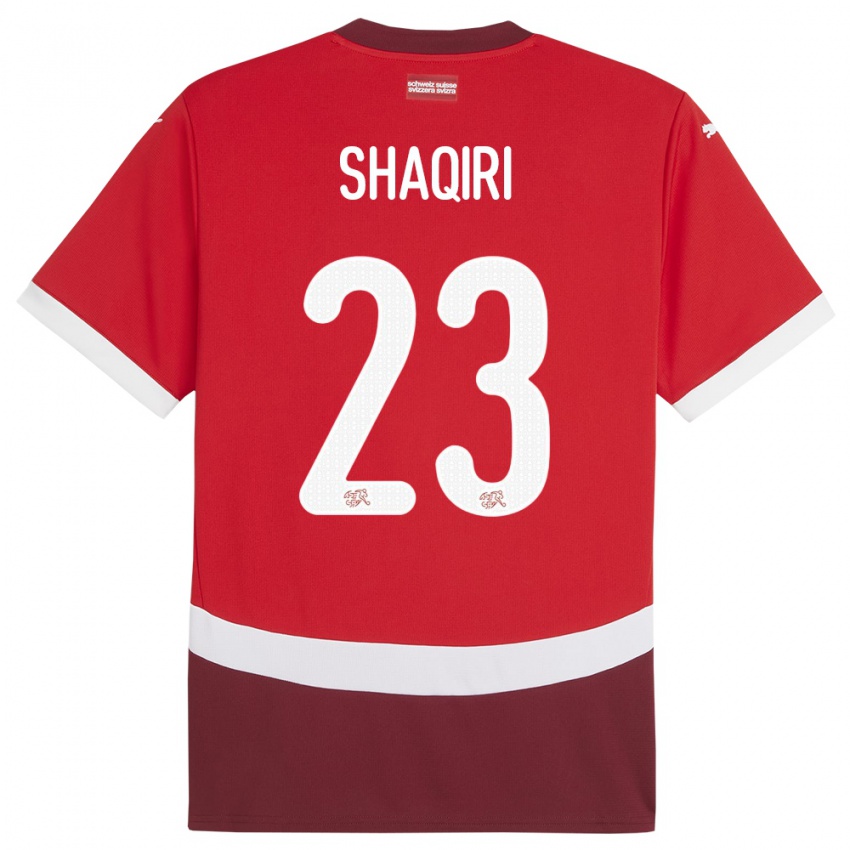 Kvinder Schweiz Xherdan Shaqiri #23 Rød Hjemmebane Spillertrøjer 24-26 Trøje T-Shirt