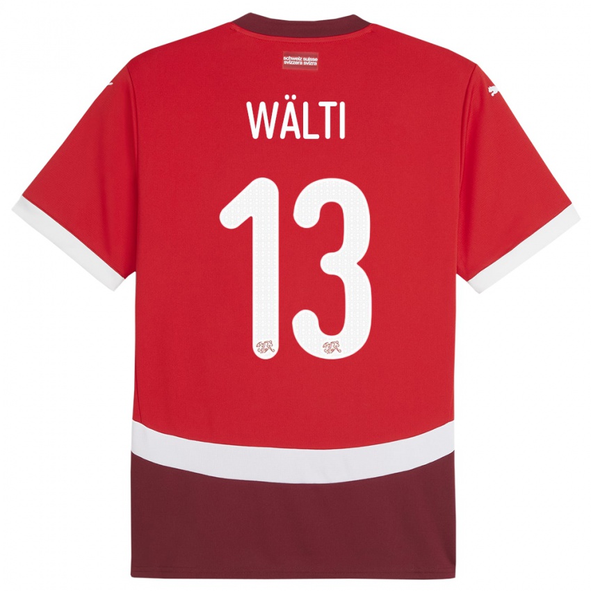 Kvinder Schweiz Lia Walti #13 Rød Hjemmebane Spillertrøjer 24-26 Trøje T-Shirt